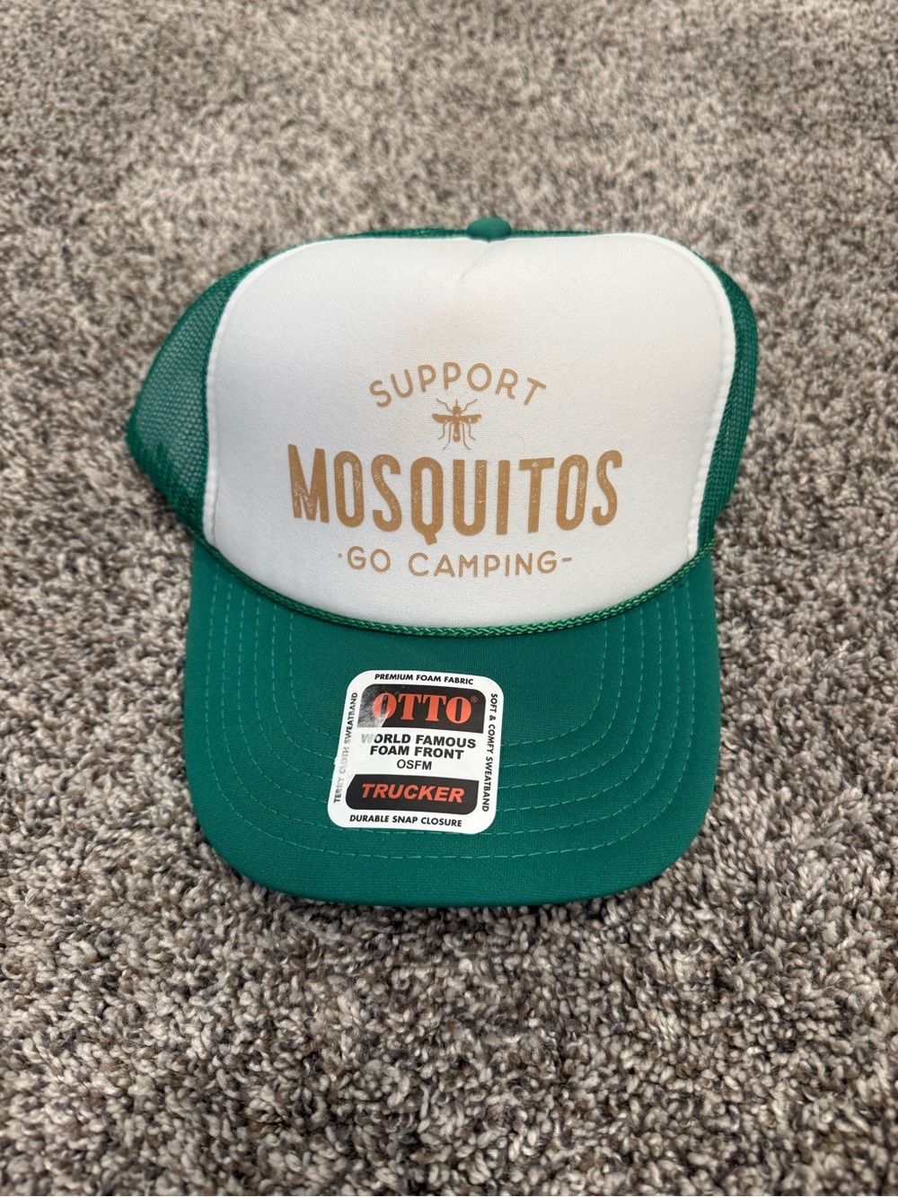 OTTO Teal Green Mesh Trucker Cap with Red Logo